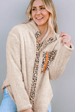 Load image into Gallery viewer, Leopard Snap Down Pocketed Collared Neck Jacket