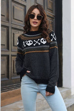Load image into Gallery viewer, Ribbed Round Neck Long Sleeve Pullover Sweater