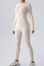 Load image into Gallery viewer, Half Zip Mock Neck Active Jumpsuit
