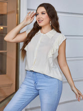 Load image into Gallery viewer, Plus Size Ruffled Cap Sleeve Shirt