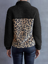 Load image into Gallery viewer, Leopard Quarter-Snap Teddy Sweatshirt