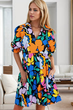 Load image into Gallery viewer, Printed Johnny Collar Half Sleeve Mini Dress
