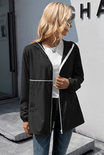Load image into Gallery viewer, Zip Up Long Sleeve Hooded Watertight Jacket