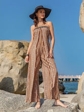 Load image into Gallery viewer, Tied Printed Tube Wide Leg Jumpsuit