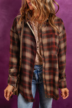 Load image into Gallery viewer, Plaid Zip-Up Collared Jacket
