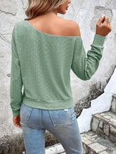 Load image into Gallery viewer, Eyelet Dropped Shoulder Blouse