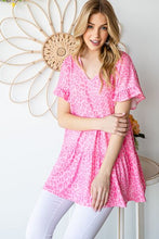 Load image into Gallery viewer, Heimish Full Size Leopard Ruffle Trim Short Sleeve Top