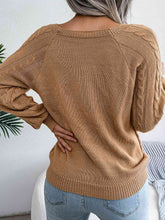 Load image into Gallery viewer, Decorative Button Cable-Knit Sweater