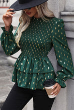Load image into Gallery viewer, Smocked Flounce Sleeve Layered Blouse