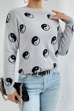 Load image into Gallery viewer, Printed Mock Neck Dropped Shoulder Sweater