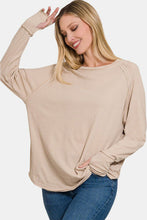 Load image into Gallery viewer, Zenana Round Neck Thumbhole Long Sleeve Top
