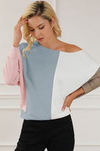 Load image into Gallery viewer, Color Block Boat Neck Sweatshirt