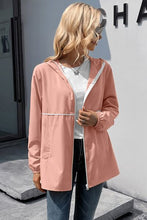 Load image into Gallery viewer, Zip Up Long Sleeve Hooded Watertight Jacket