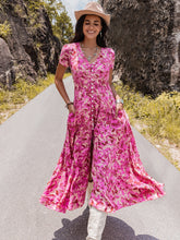 Load image into Gallery viewer, Floral V-Neck Slit Dress
