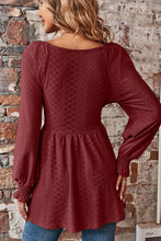 Load image into Gallery viewer, Peplum V-Neck Long Sleeve Blouse