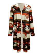 Load image into Gallery viewer, Geometric Hooded Cardigan with Pockets