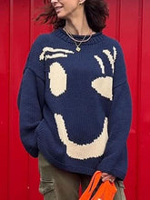 Load image into Gallery viewer, Contrast Drop Shoulder Long Sleeve Sweater
