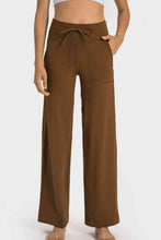 Load image into Gallery viewer, Drawstring Waist Wide Leg Sports Pants with Pockets