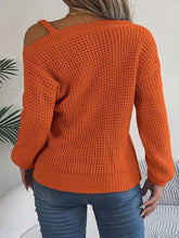 Load image into Gallery viewer, Asymmetrical Neck Long Sleeve Sweater