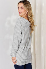 Load image into Gallery viewer, Basic Bae Full Size Ribbed Round Neck Slit T-Shirt