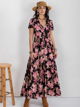 Load image into Gallery viewer, Floral V-Neck Slit Dress