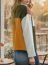 Load image into Gallery viewer, Color Block Zip-Up Long Sleeve Jacket