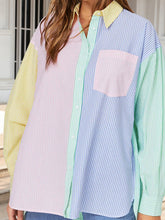 Load image into Gallery viewer, Pocketed Color Block Long Sleeve Shirt