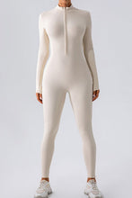 Load image into Gallery viewer, Half Zip Mock Neck Active Jumpsuit