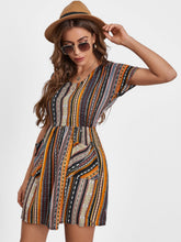 Load image into Gallery viewer, Pocketed Striped Short Sleeve Dress