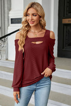 Load image into Gallery viewer, Cold Shoulder Square Neck Cutout Blouse