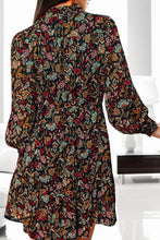 Load image into Gallery viewer, Printed Notched Long Sleeve Dress
