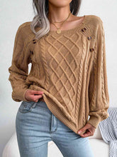 Load image into Gallery viewer, Decorative Button Cable-Knit Sweater