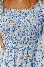 Load image into Gallery viewer, Meadow Dream Smocked Floral Square Neck Balloon Sleeve Dress