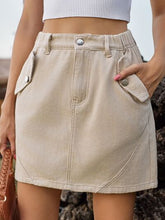 Load image into Gallery viewer, Pocketed Buttoned Mini Denim Skirt