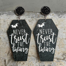 Load image into Gallery viewer, Coffin Shape Wooden Dangle Earrings