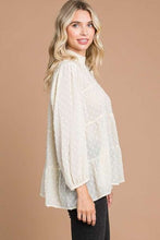 Load image into Gallery viewer, Culture Code Full Size Swiss Dot Smocked Mock Neck Blouse