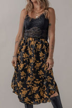Load image into Gallery viewer, Floral Buttoned Ruffle Hem Skirt