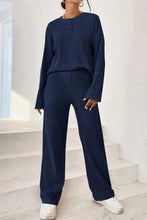 Load image into Gallery viewer, Ribbed Half Button Top and Pants Set
