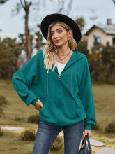 Load image into Gallery viewer, Zip Up Drawstring Long Sleeve Hooded Jacket