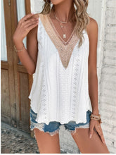 Load image into Gallery viewer, Eyelet V-Neck Wide Strap Tank