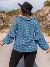 Load image into Gallery viewer, Plus Size Tie Neck Ruffled Blouse
