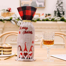 Load image into Gallery viewer, 2-Piece Christmas Plaid Wine Bottle Covers