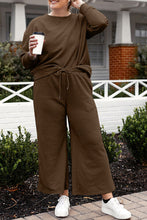 Load image into Gallery viewer, DOORBUSTER DEAL: Take Full Size Textured Long Sleeve Top and Drawstring Pants Set