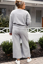 Load image into Gallery viewer, DOORBUSTER DEAL: Take Full Size Textured Long Sleeve Top and Drawstring Pants Set