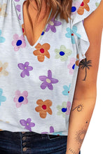Load image into Gallery viewer, Printed Notched Cap Sleeve T-Shirt