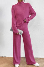 Load image into Gallery viewer, Mock Neck Dropped Shoulder Top and Pants Set
