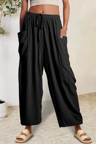Load image into Gallery viewer, Full Size Pocketed Drawstring Wide Leg Pants