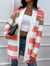 Load image into Gallery viewer, Striped Open Front Longline Cardigan