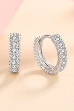 Load image into Gallery viewer, 925 Sterling Silver Inlaid Moissanite Huggie Earrings