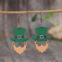 Load image into Gallery viewer, Wooden Hat Shape Dangle Earrings